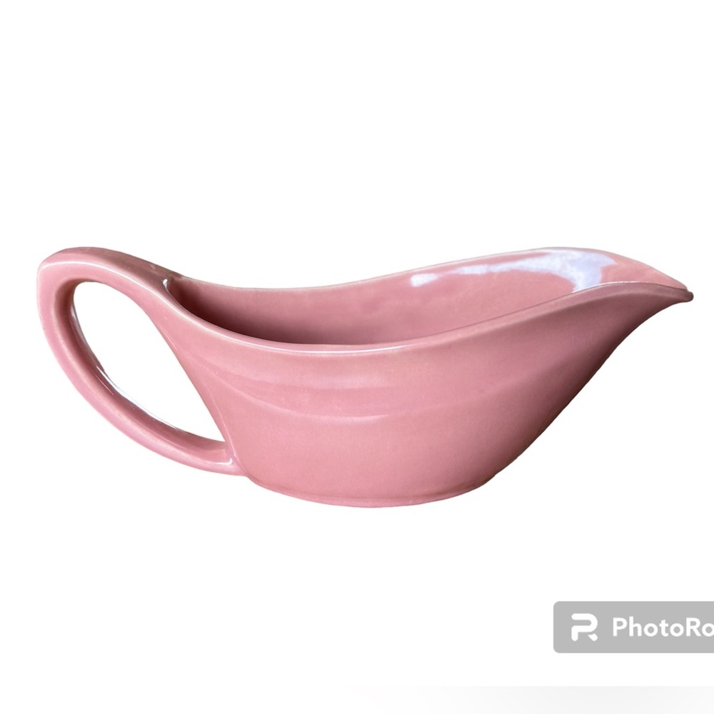 Vintage Bauer Gravy Boat, La Linda Rose pink sauce bowl thanksgiving